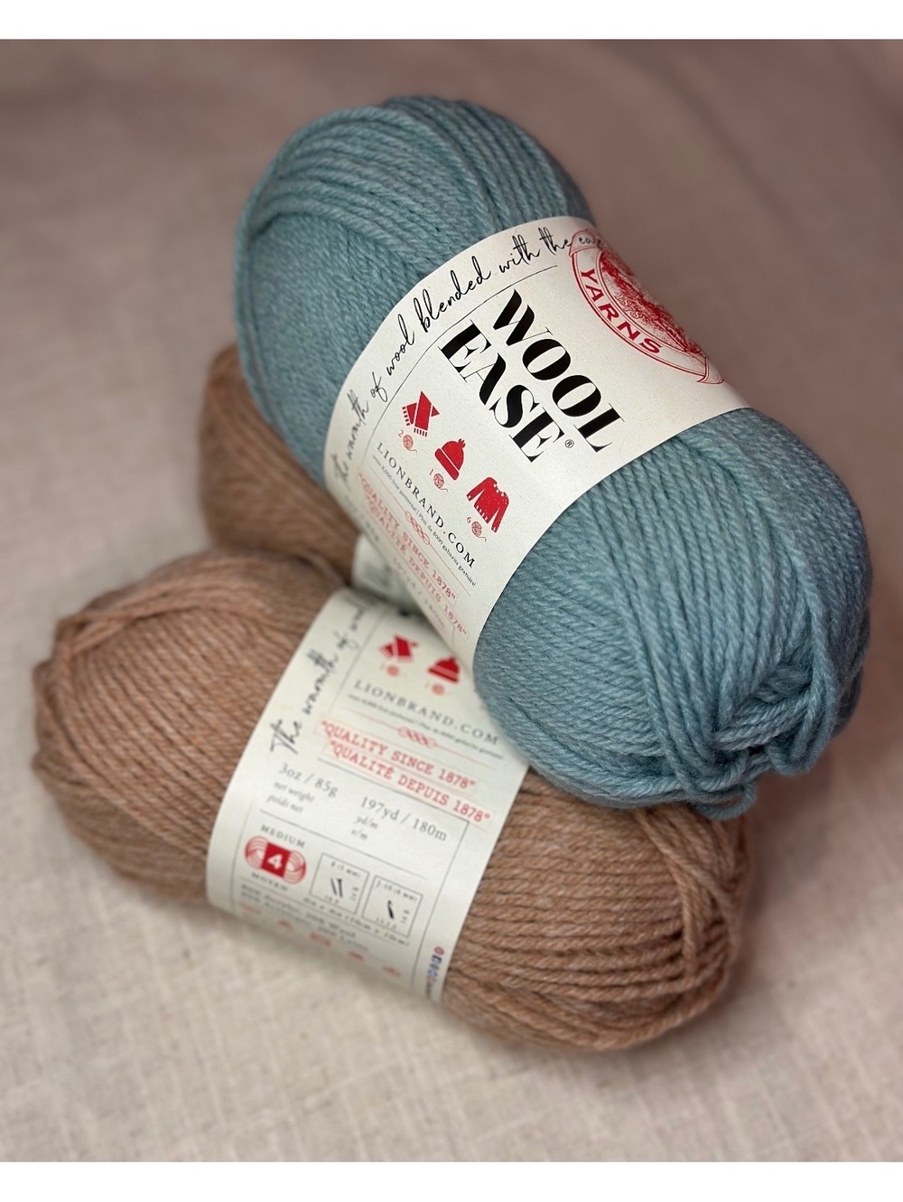 3x 3oz Lion Brand Yarns Wool Ease Acrylic & Wool 4 Med #003 (2) #073 (1)